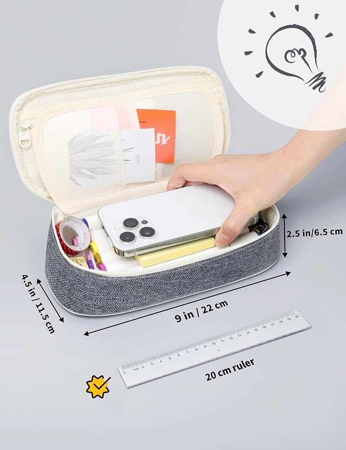 SUNEE Cute Pencil Case, Aesthetic Pen Pouch, Colored Large Pencil Bag - Image 4