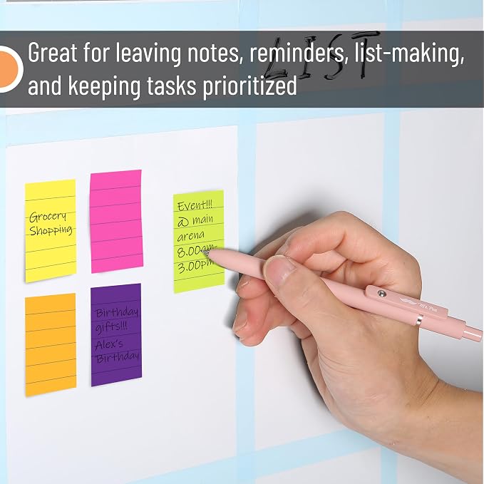 Mr. Pen- Small Lined Sticky Notes, 1.5" x 2", 6 Pads, 60 Sheets/Pad | Vibrant - Image 5