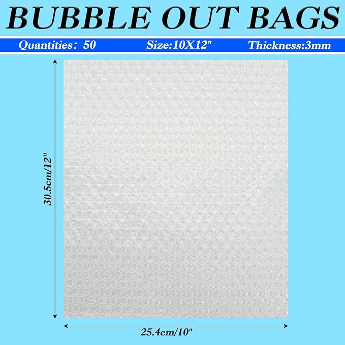 10X12 Inch Bubble Out Bags, double-layered bubble cushioning packaging bags are - Image 2