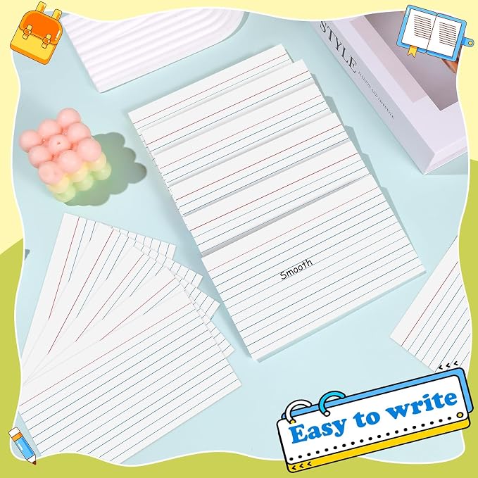 White Index Cards 4x6 Inch Flash Cards Heavyweight Lined Flashcards Note Cards - Image 3