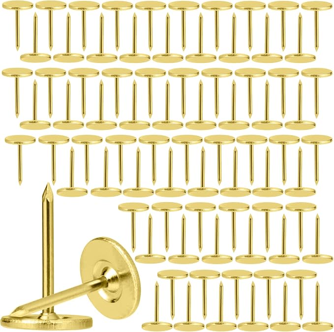 120pcs Flat Head Thumb Tacks for Wall, 0.4" x 0.6" Decorative Wall Pins Nails by Unknown