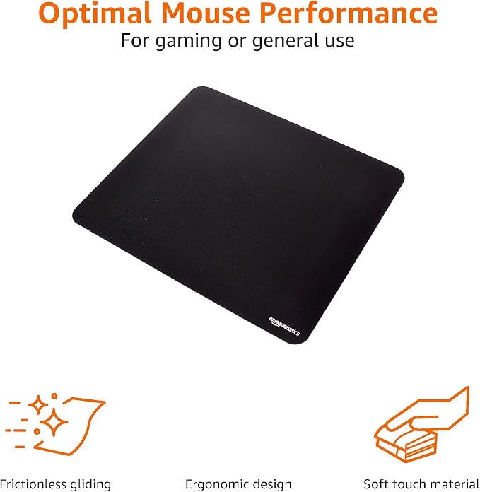 Amazon Basics Large Square Computer Mouse Pad, Cloth and Rubberized Base - Image 3