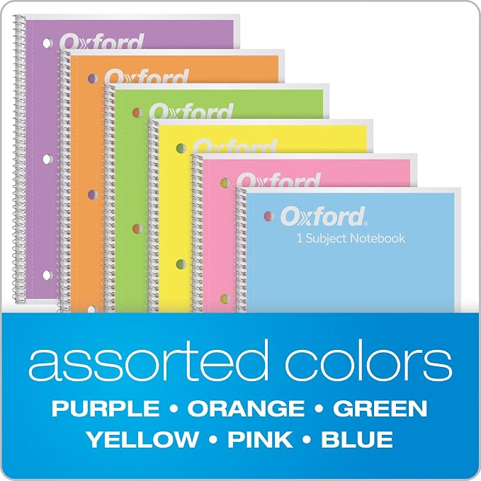 Oxford Spiral Notebooks, 6 Pack, 1 Subject, Wide Ruled Notebooks - Image 7