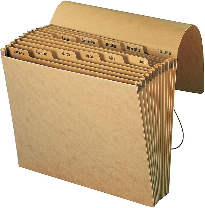 Smead Expanding File with Flap and Cord Closure, 12 Pockets, Letter Size by SMEAD