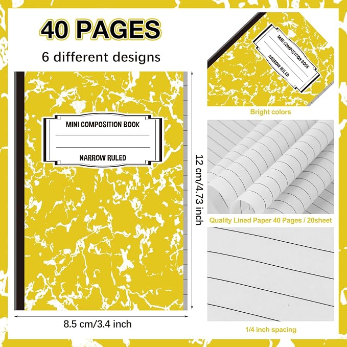 Eersida Mini Composition Notebook Composition Books Small Marble Note Books - Image 2