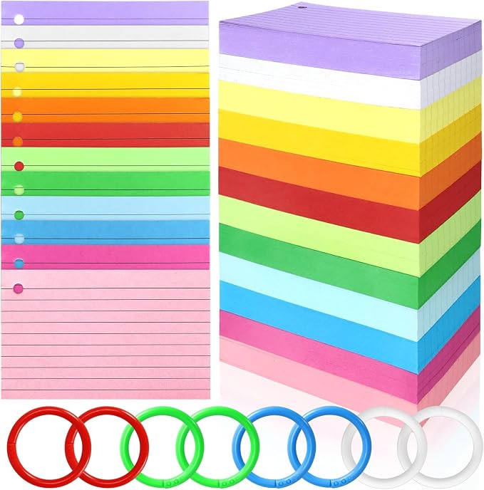 Tecmisse 1200 PCS Colorful Index Cards by Tecmisse