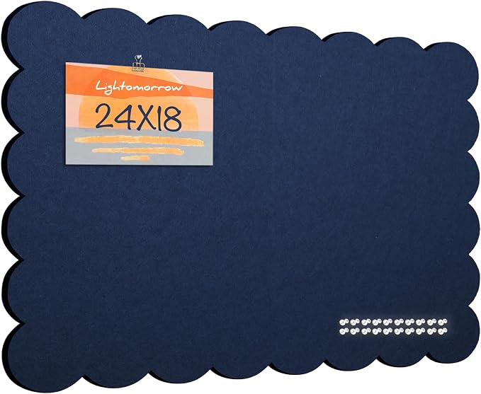 Lightomorrow Scalloped Bulletin Board, 24 x 18 Inches Felt Pin Board - Image 8