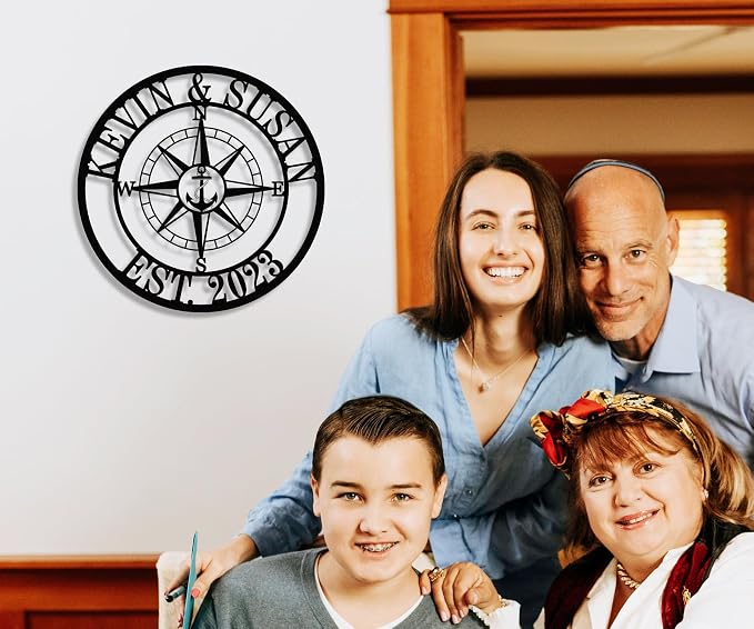Custom Anchor Compass Metal Sign, Personalized Coordinates Sign, Custom - Image 2