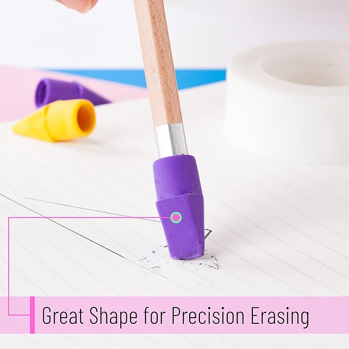 Mr. Pen- Pencil Top Erasers, 120 Pack, Latex-Free, No-Smudge | Cap Pencil - Image 5