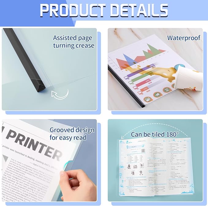 50 Pack Report Covers with Sliding Bar, Presentation Folders Resume Document - Image 5
