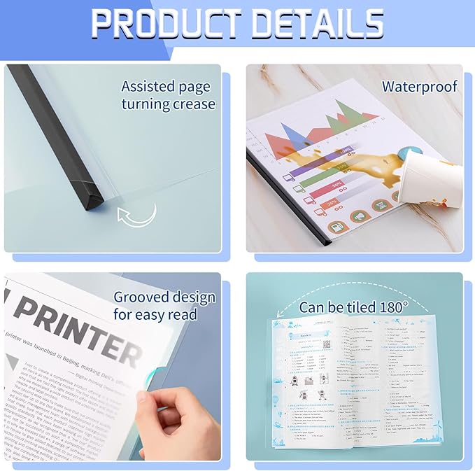 25 Pack Report Covers with Sliding Bar, Presentation Folders Resume Document - Image 5