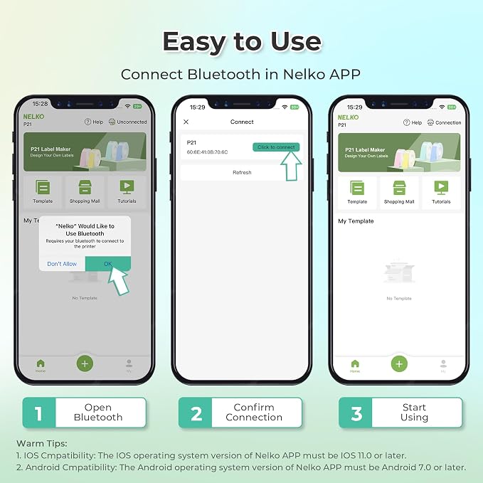 Nelko Label Maker Machine with Tape, P21 Bluetooth Label Printer, Wireless Mini - Image 6