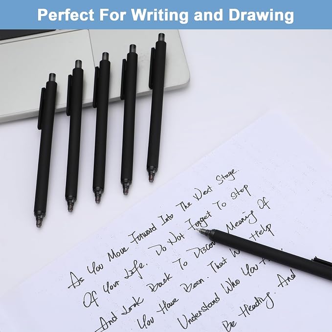 WY WENYUAN 100 Pcs Black Pens Bulk, 1.0mm Bold Point Quick Drying Ballpoint Pens - Image 7