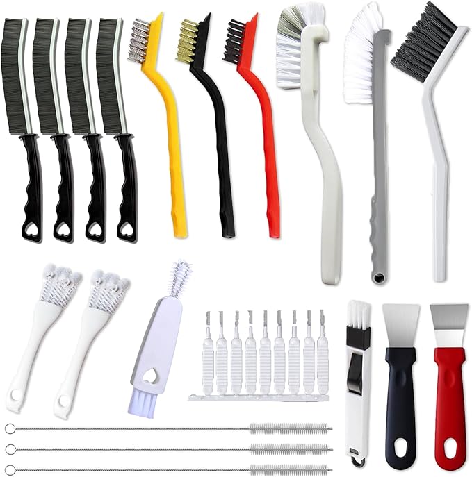 20Pcs Crevice Cleaning Brush Set, Hard Bristle Scrub Brushes Tools by Dsyrvd
