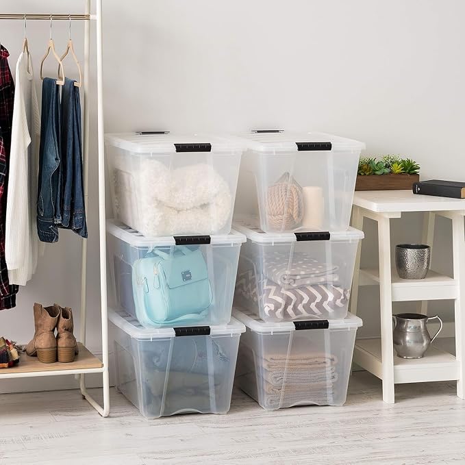 IRIS USA 54 Qt Stackable Plastic Storage Bins - Image 6