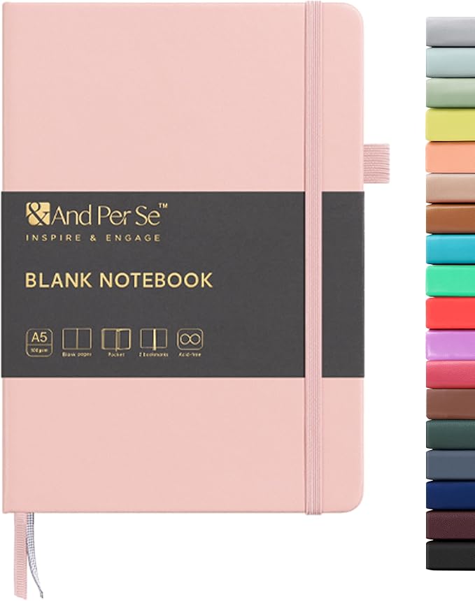 &And Per Se Blank Sketch Notebook, A5 Hardcover, 160 Pages 100gsm Thick Paper by AndPerSe