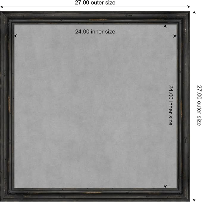 Amanti Art Black Framed Magnetic Board 27x27 Medium Vision Board - Image 3