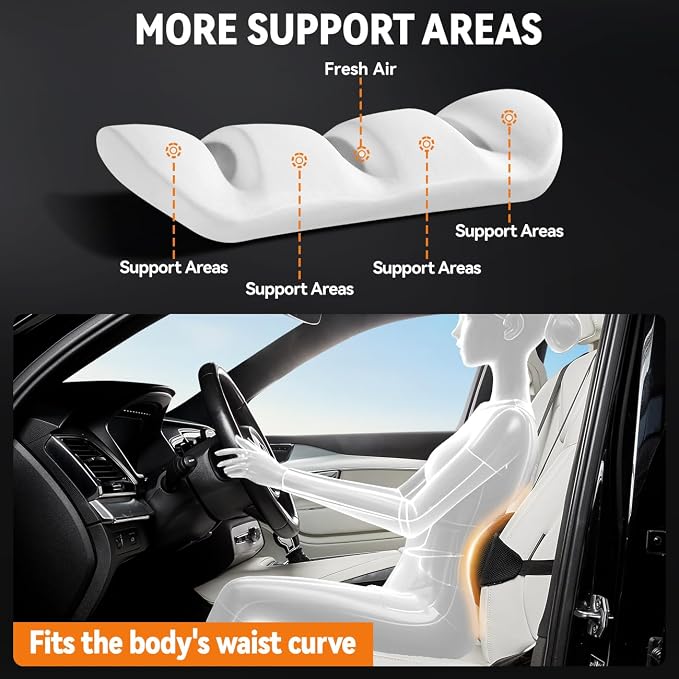 Lumbar Support Pillow for Car, Back Support for Car Seat Cushion, Adjustable - Image 4