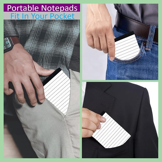 10 Pack Pocket Mini Notepads Refills, Memo Pad, 3×5Inch Lined Writing Pads - Image 6