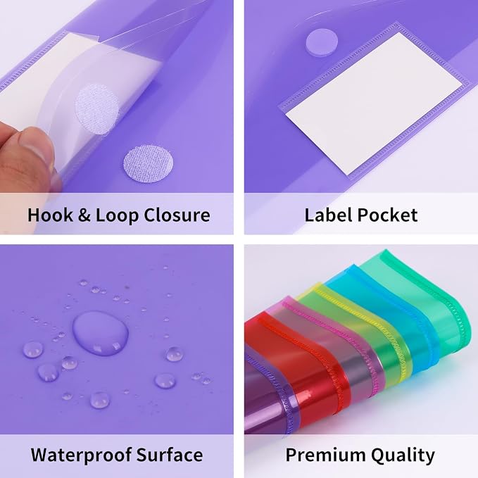 EOOUT 7pcs Plastic Envelopes Poly Envelopes, A4 Size - Image 4
