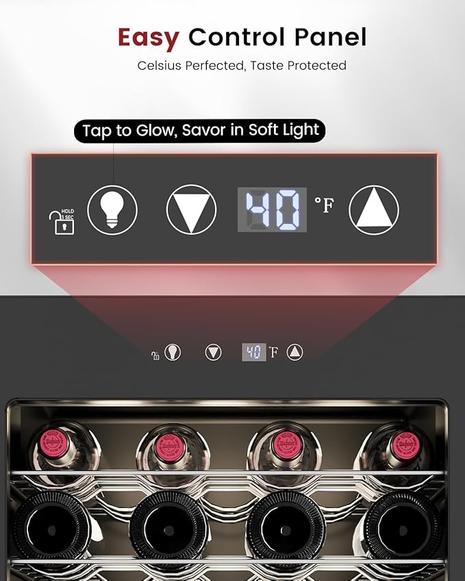 4.5 Cu.Ft Wine Cooler Refrigerator - 45 Bottle Wine Fridge with Glass Door for Beer Soda Water Drink, Small Wine Cellar Beverage Refrigerator for Bedroom Home Office Bar Dorm, Black-DeskLoop Office