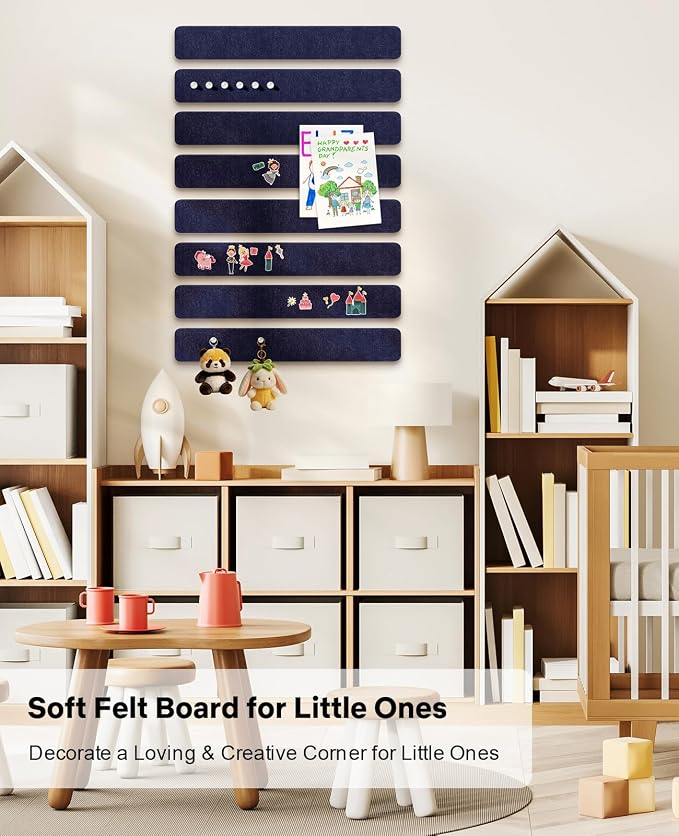 Small Cork Bulletin Board Tiles, Felt Wall Decor and Office Desk Accessories - Image 4
