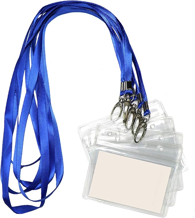 Lanyard with ID Holder 50 Pcs Waterproof Name Tag Horizontal Badge ID Card by BirdFiy