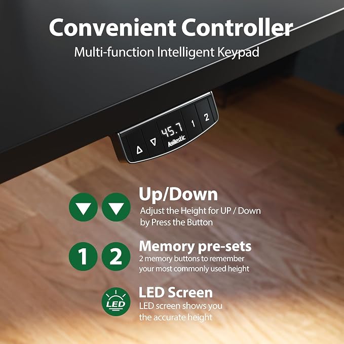 Agilestic Electric Standing Desk, Extra Large 71 x 31.5 Inches Height - Image 8