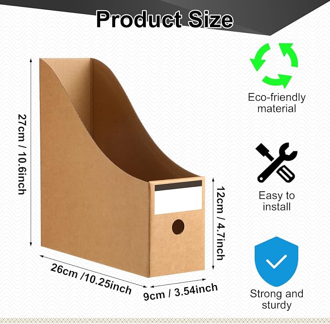 Thenshop 24 Pcs Cardboard Magazine File Holder Organizer, Desk File Organizer - Image 2