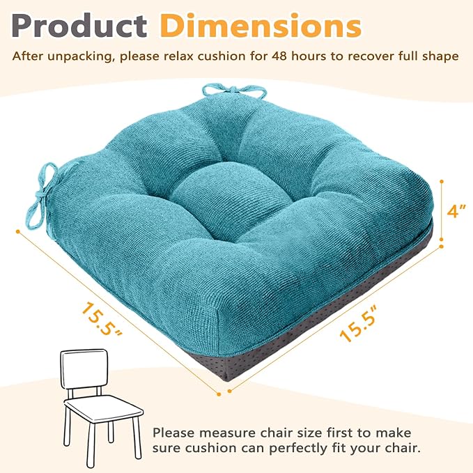 MAGIC ELEPHANT Chair Cushions for Dining Chairs, Memory Foam Kitchen Chair - Image 2