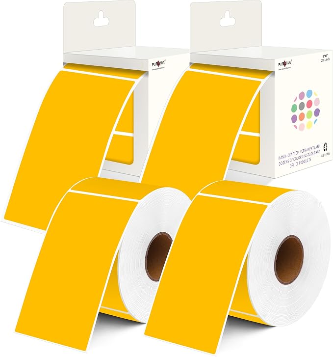 PARLAIM 3x5 inch Rectangle Color Code Stickers, Fluorescent Orange by PARLAIM