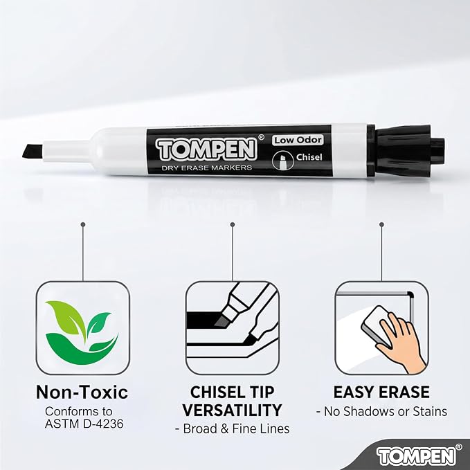 Dry Erase Markers Black 36 Count, Chisel Tip Whiteboard Markers - Image 3
