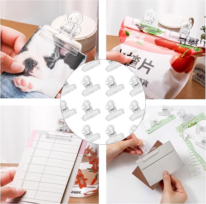 Yueton 24pcs Plastic Bulldog Clips, Utility Paper Clips, Hinge Clips - Image 4