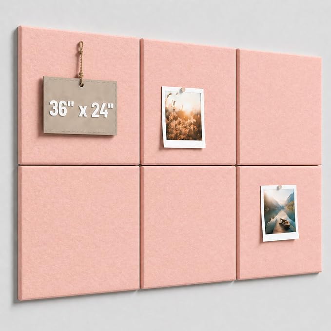 Felt Bulletin Board Tiles, Large Cork Board Alternative, 24 x 36 in | 0.35 in by CreateYourIdealSpace