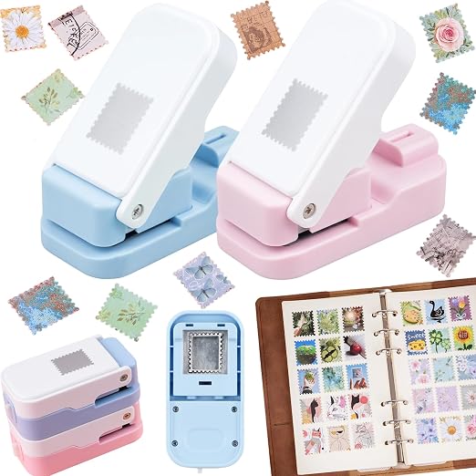 CYFUN DESIGN 2 Pcs Stamp Punch, 1x0.8 inch Postage Stamps Punch, Stamp Cutter by CYFUNDESIGN
