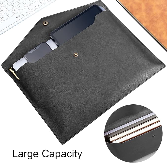 VANRA 1 Piece PU Leather File Folders A4 Document Holder File Envelope - Image 4