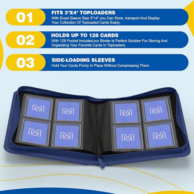 Toploader Binder, 4-Pocket Side Load Trading Card Album, Holds 128 Cards - Image 3
