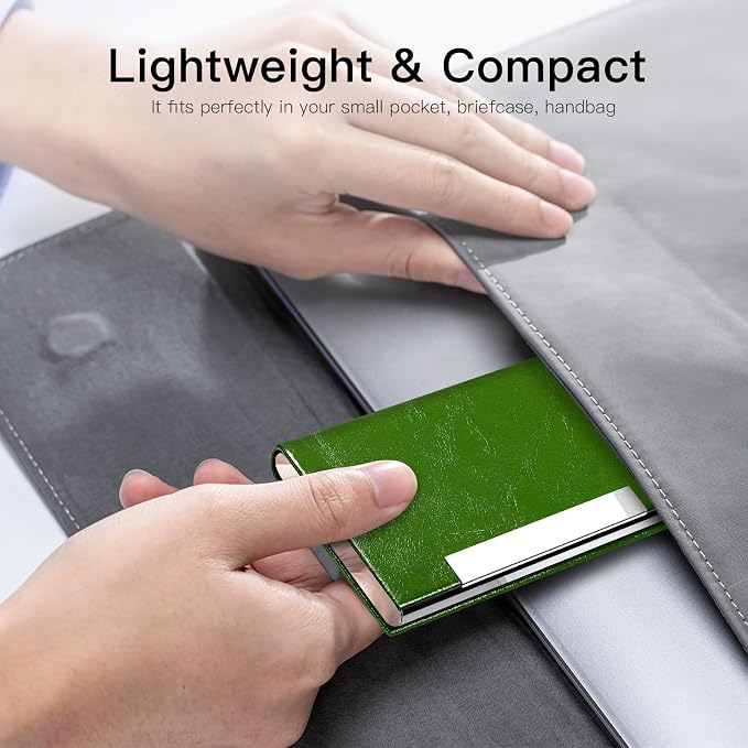 Padike Business Card Holder, Business Card Case Professional PU Leather & - Image 6