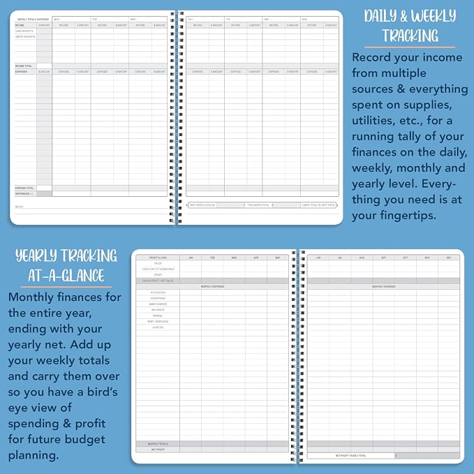 BookFactory Income and Expense Log Book/Tracker/Small Business Ledger - Image 5