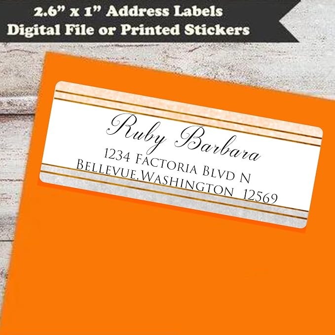 LINMAGCO Personalized Return Address Labels Gold 500 Pcs Mail Labels - Image 3