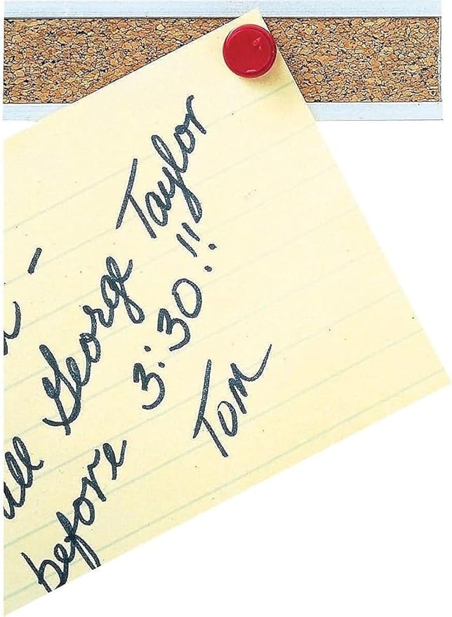 Quartet Bulletin Bar Strip, Cork Board, 36" x 1", Classroom, Office, Cubicle, Aluminum Frame (2005)