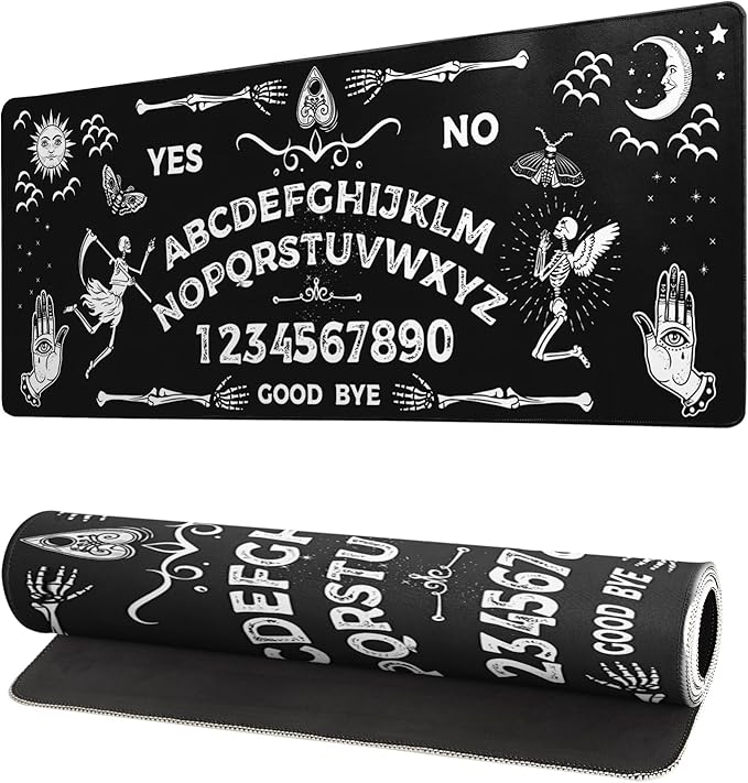 Mysterious Spirit Goth Gaming Mouse Pad 27.6x11.8 Inch Large Desk Mat Black by Siski
