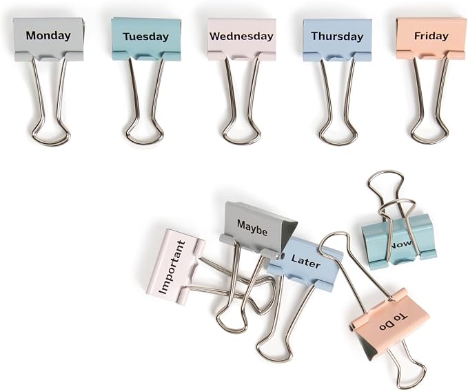 U Brands Binder Clips, 1 1/4 Inch Mini Metal Clamps, Task on Hand Binder Clips by UBrands