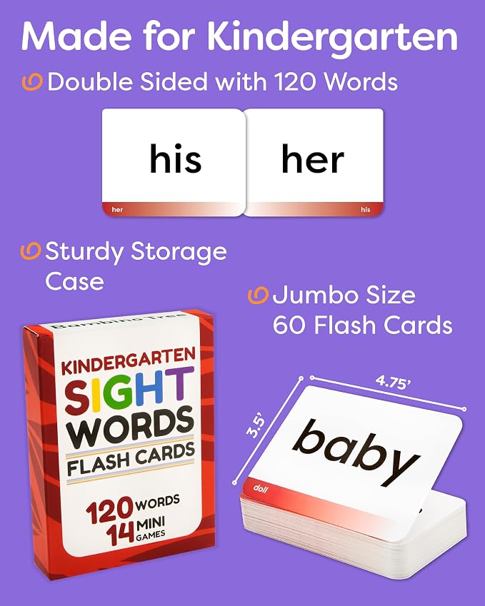 Sight Words Flash Cards Kindergarten - Image 2