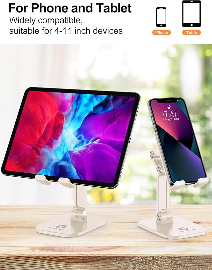 OCYCLONE Phone Stand, Adjustable Height and Angle Foldable Cell Phone Stand - Image 4
