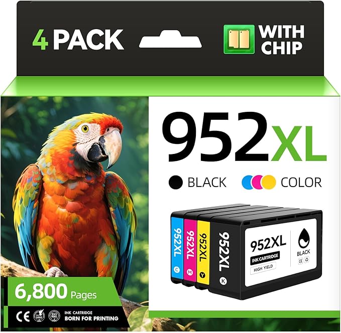 952XL Ink Cartridges 4-Pack with Chip Remanufactured for HP 952 952XL Ink Compatible with HP OfficeJet Pro 7740 7720 8210 8216 8702 8710 8720 8740 8715 8725 8700 Printer Ink(Black Cyan Magenta Yellow)-DeskLoop Office