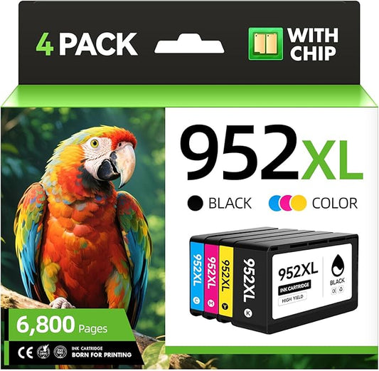 952XL Ink Cartridges 4-Pack with Chip Remanufactured for HP 952 952XL Ink Compatible with HP OfficeJet Pro 7740 7720 8210 8216 8702 8710 8720 8740 8715 8725 8700 Printer Ink(Black Cyan Magenta Yellow)-DeskLoop Office