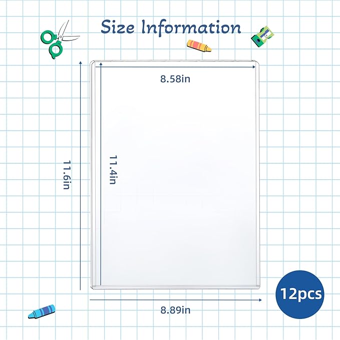 12 Pcs 8 1/2" x 11" Rigid Print Protectors - Image 2