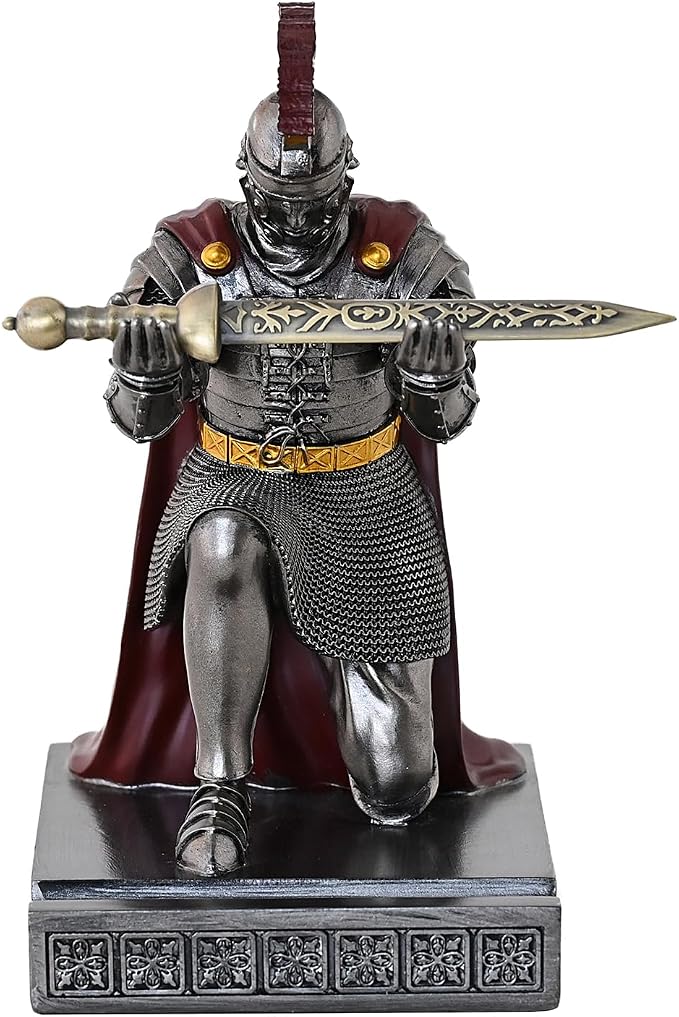 CYXStar Roman Praetorian Prefect Warrior Knight Pen Holder Desk Ornament Resin - Image 3