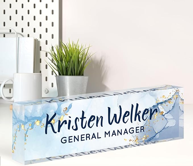 Name Plate for Desk, Desk Name Plate Personalized, Office Decor for Women Men by Spricoz
